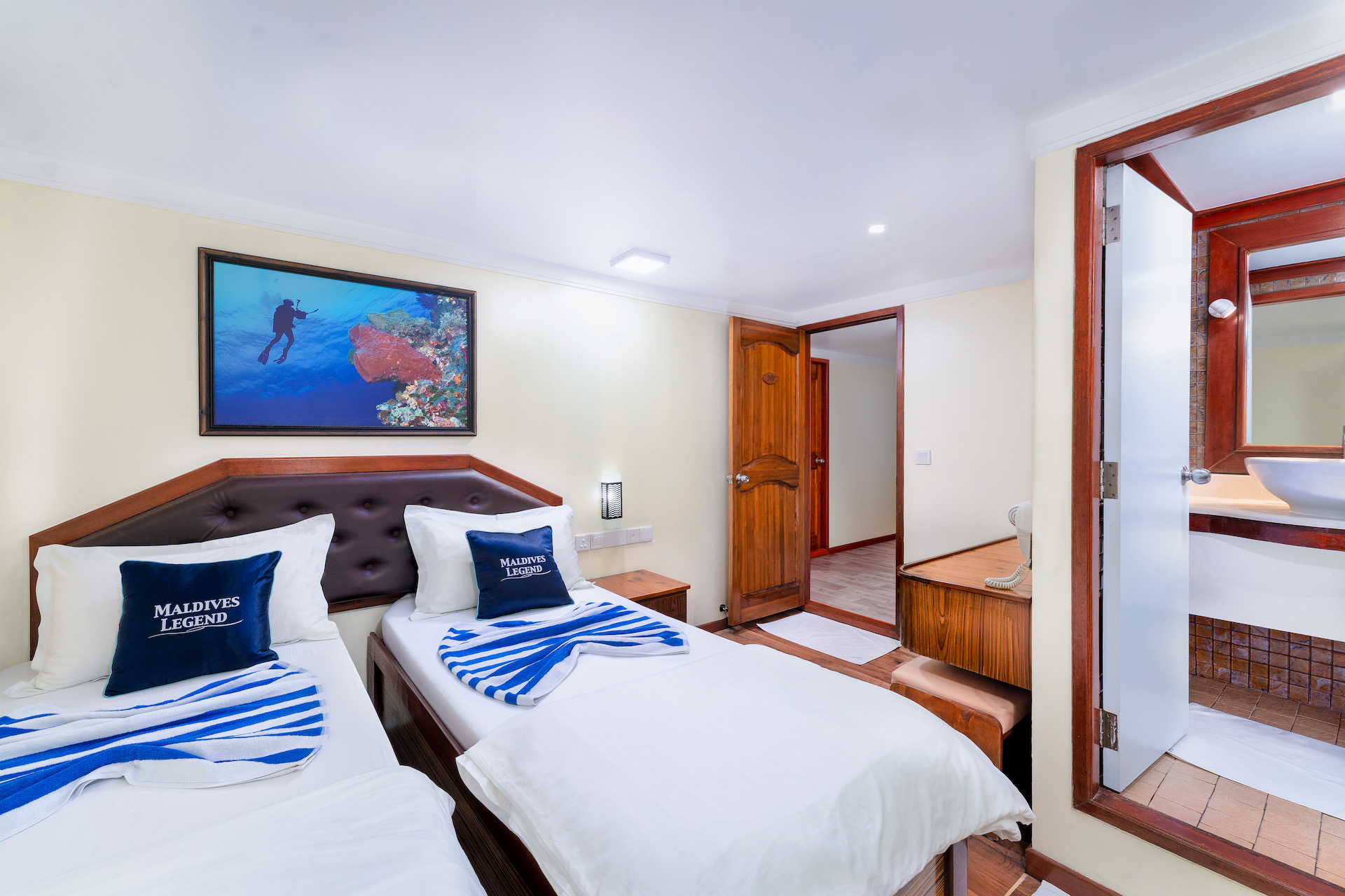 Kajuta pro dva — oddělené postele